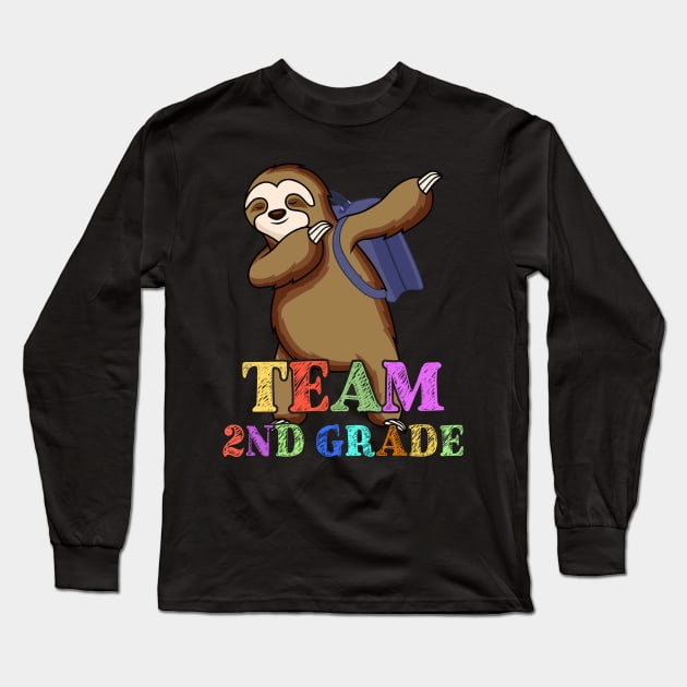 Sloth Team Sixth 2nd Grade Back To School Teacher Student Long Sleeve T-Shirt by kateeleone97023